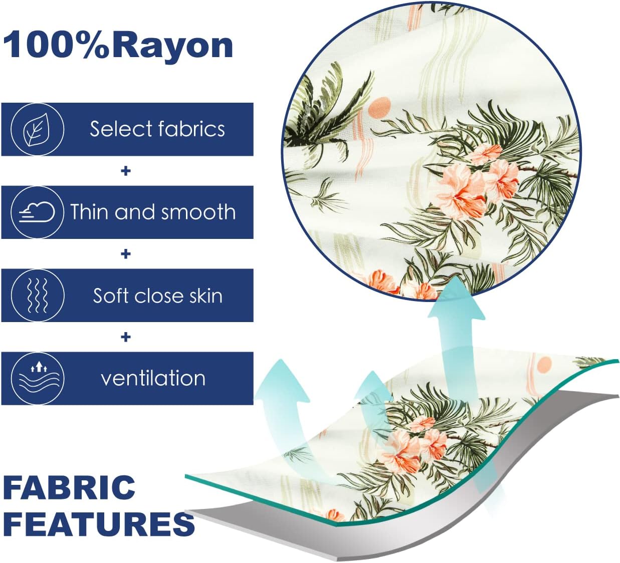 SURF CUZ Mens Hawaiian Shirts Short Sleeve Stretch Casual Aloha Shirt Vacation Mens Tropical Button Down Beach Shirts - Image 4