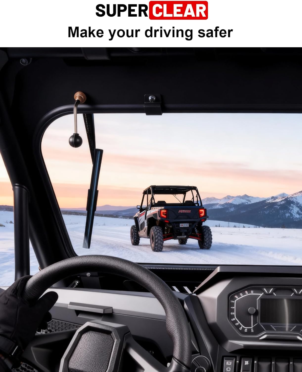 StarknightMT 2024+ RZR XP 1000 Glass Windshield Scratch Resistant Vent Compatible with Polaris RZR XP 1000/RZR XP S 1000/4 2024-2026 Upgraded Process DOT Approved High Seal with 2 Manual Wipers