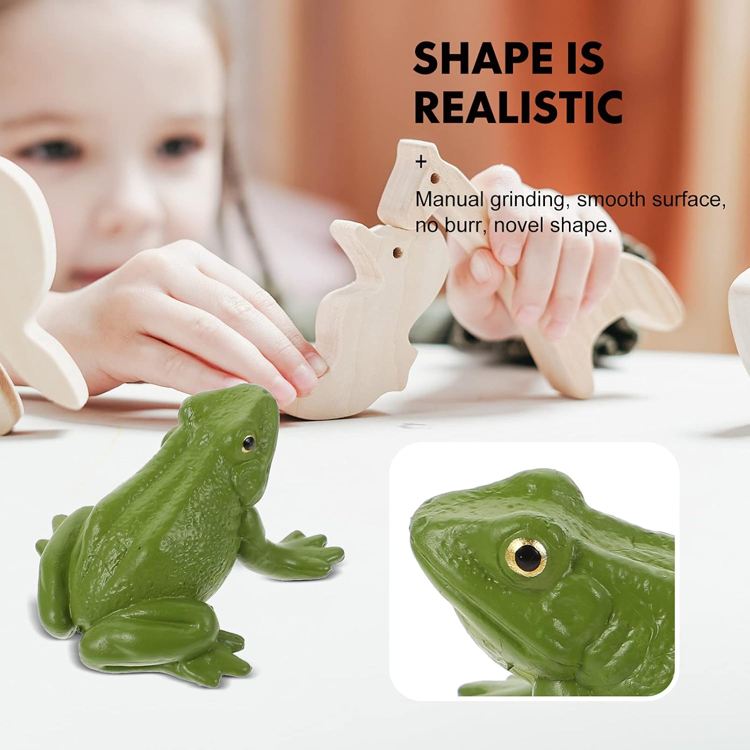 NUOBESTY Realistic Green Frog Toy Figure, Plastic Animal Model for Kids Science Education, Miniature Frog Figurine for Fairy Garden Pond Decor, Bonsai Pot, Funny Prank Prop Ornament - view 3