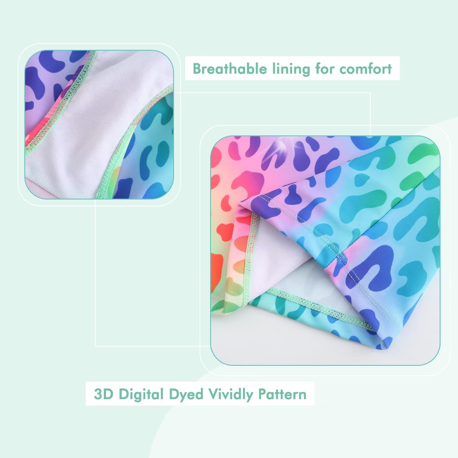 Moon Tree Mädchen Geteilter Tankini Badeanzug Rüschen Hawaiian Badeanzug Strand 2-14 Jahre