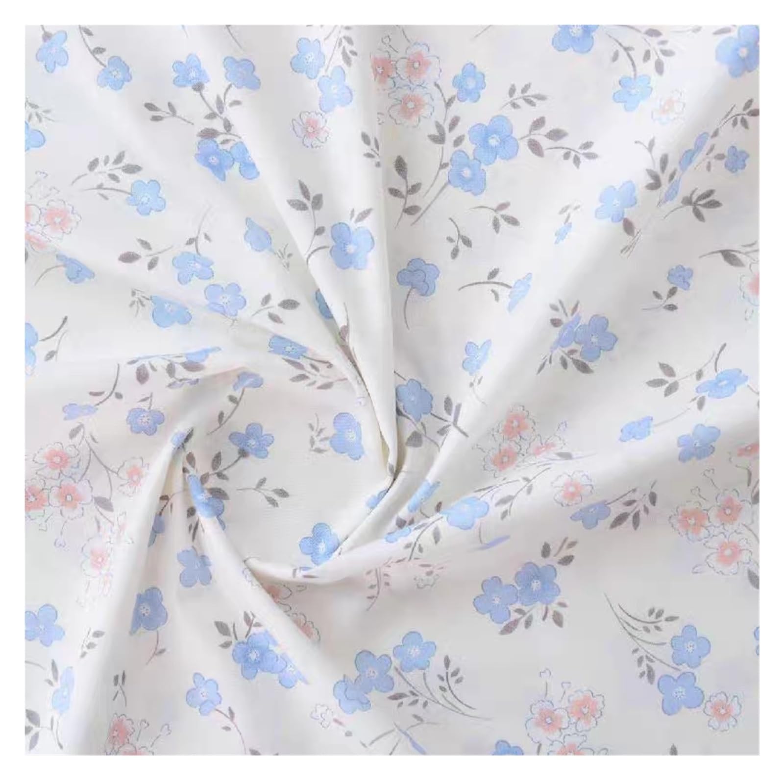 Quilting Cotton, Cotton Fabric 40s Poplin Floral Print 160x50cm(Color8)