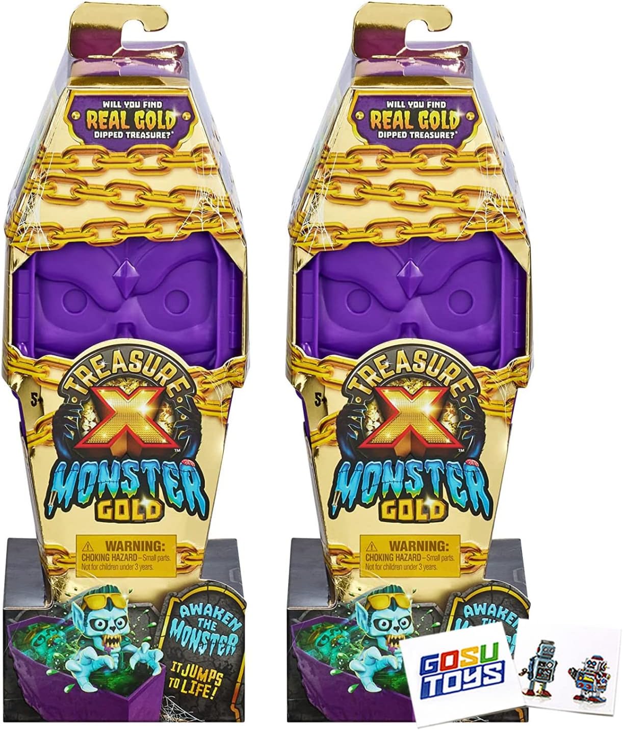 Gosu Toys Treasure X Monster Gold 5 Inch Figure (2 Pack) Awaken The with 2 Gosutoys Sticker