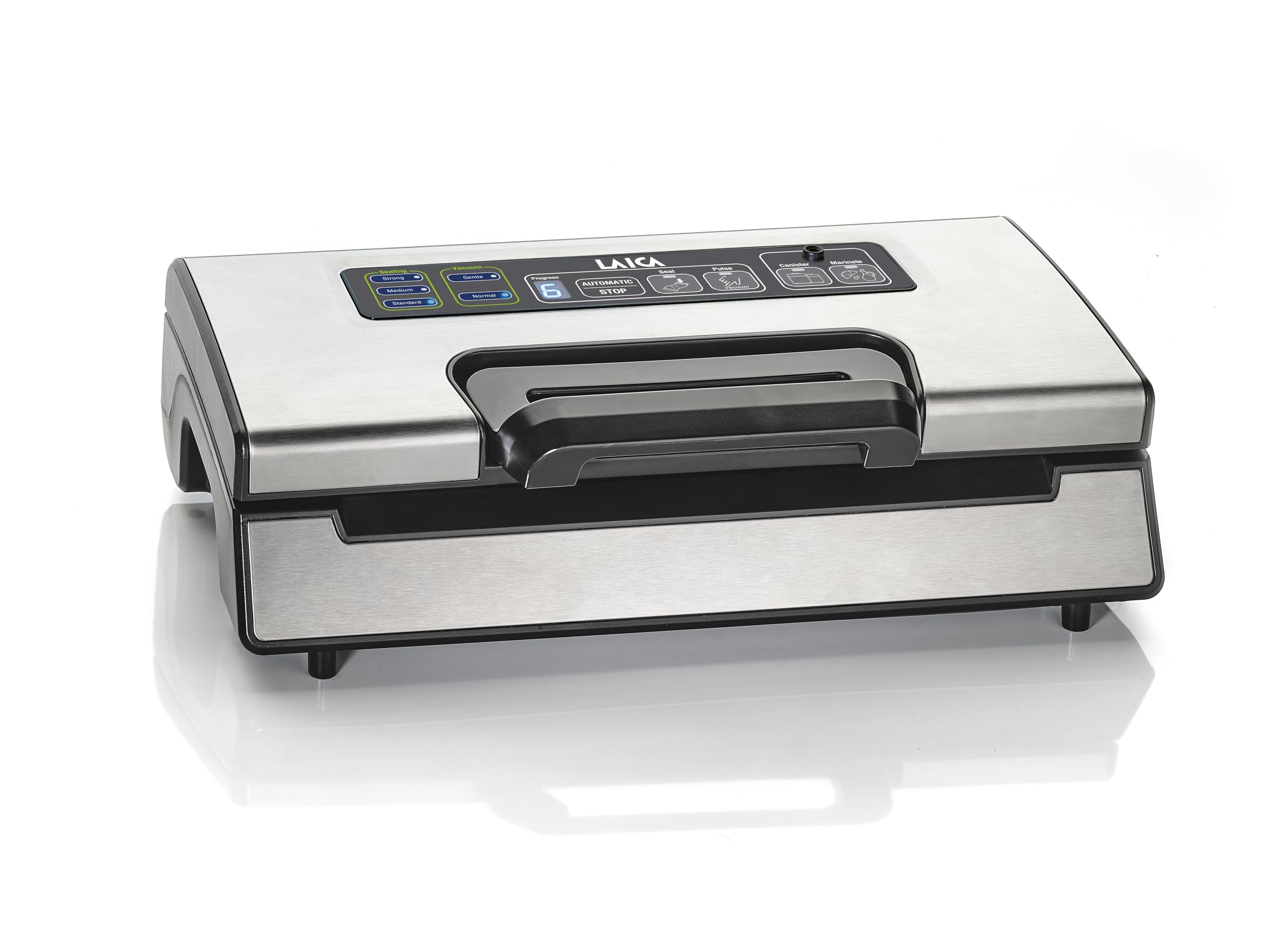 LAICA VT3220 Macchina Sottovuoto Professionale - Adatta per Tutti i Tipi di Alimenti - Funzione Marinatura Rapida, Mantiene i Cibi Freschi fino a 5 Volte Più a Lungo - 2 Rotoli per Sottovuoto Inclusi