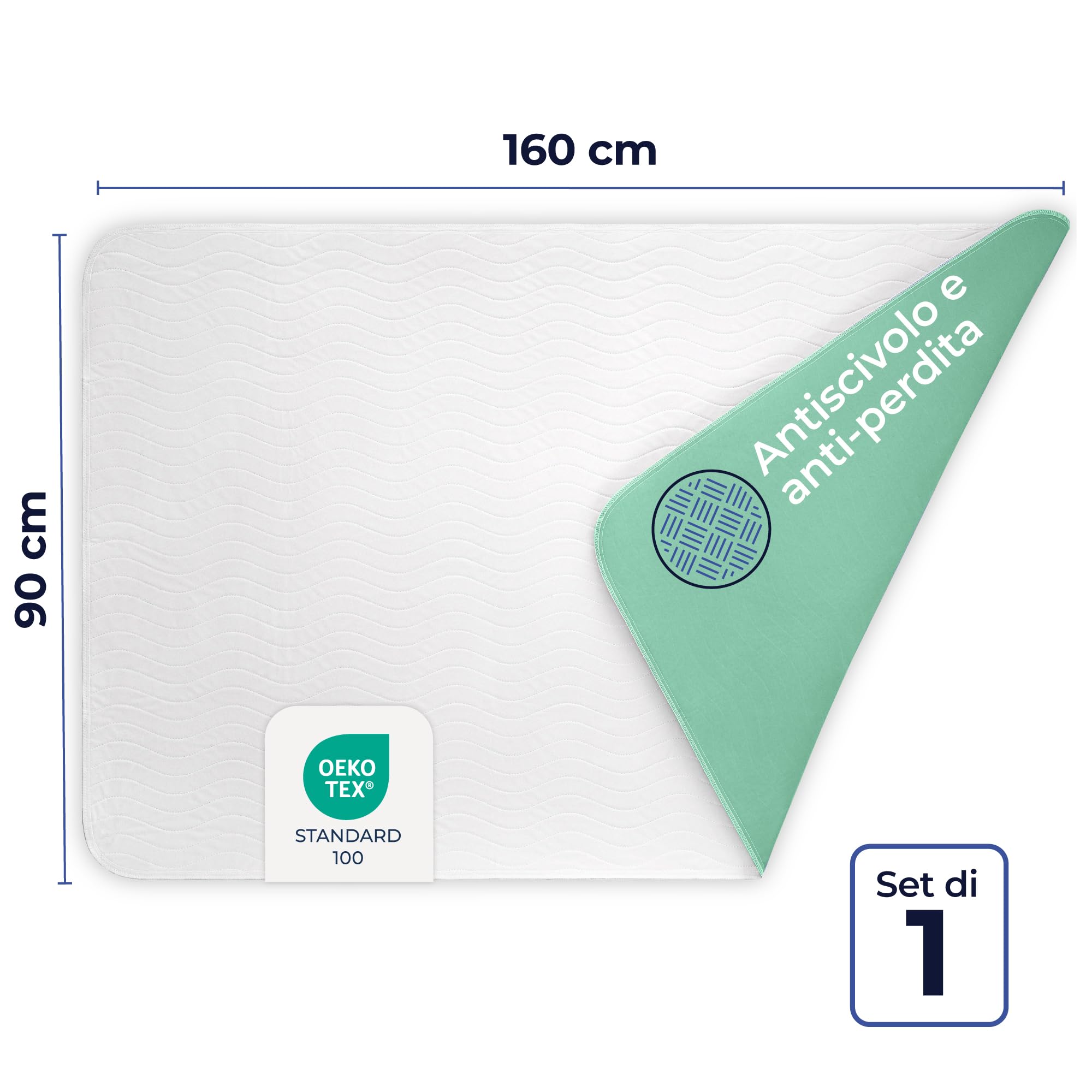 Dreamzie - Traverse Letto Anziani, Neonato, Bambini 90x160 - Assorbente e Impermeabile - Set di 1 Traversine Lavabile per Incontinenza