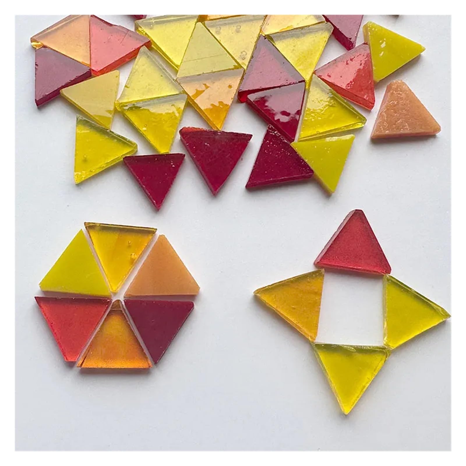 Btryldcfa Color3 Mosaic Tiles 50G Triangle Translucent Mica Mosaic Tiles Colorful Glass Diy Making For Craft Arts