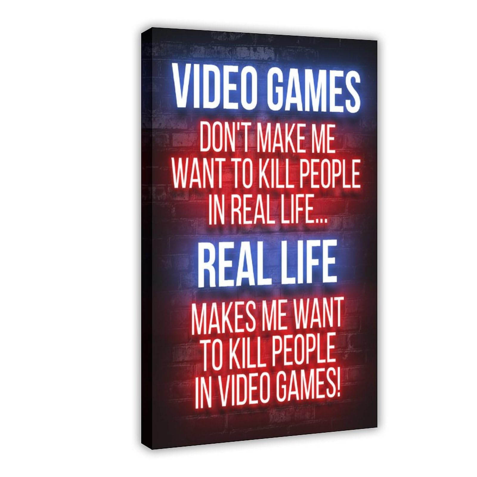 Póster de videojuegos contra la vida real para estética de la habitación, lienzo para pared e impresión, 40 x 60 cm