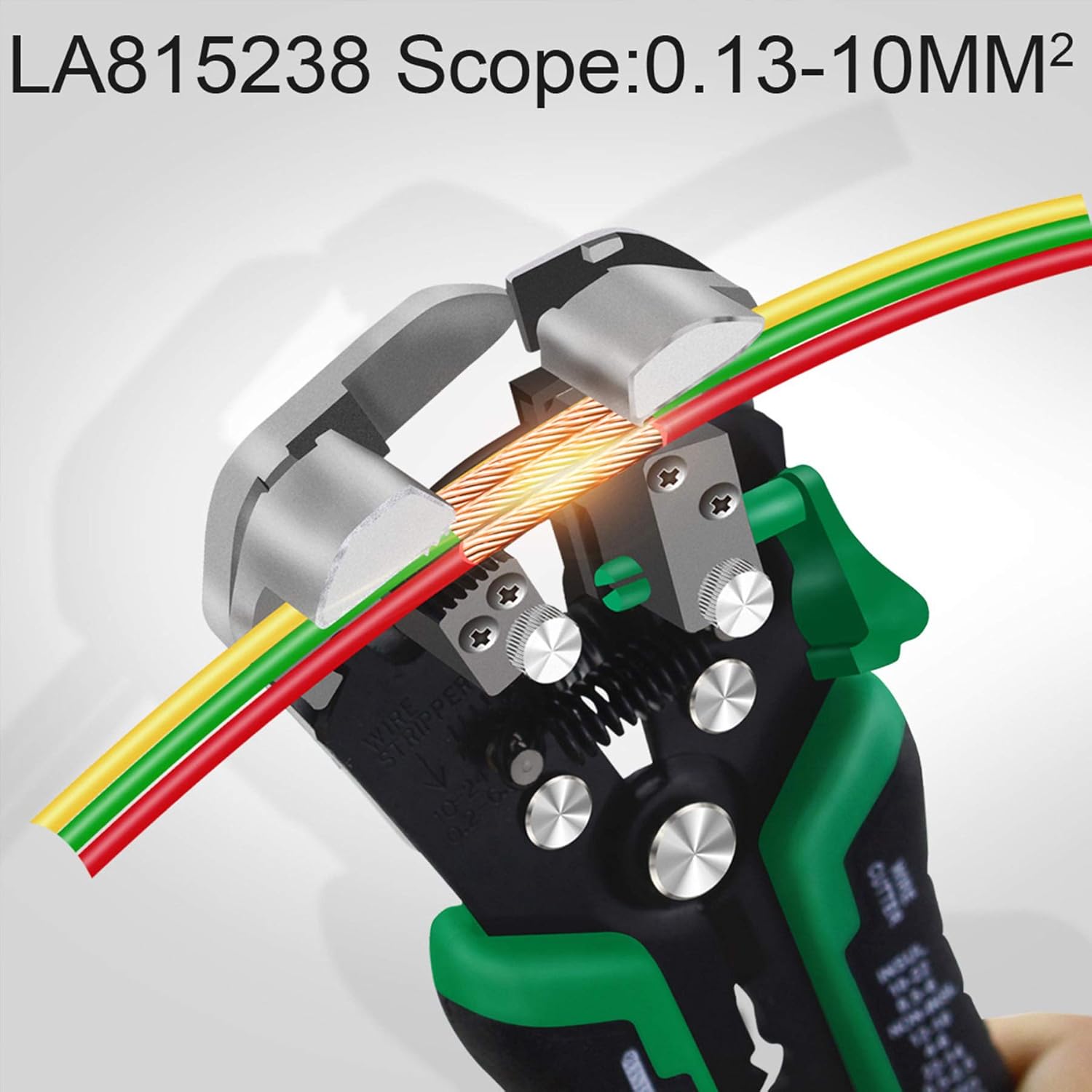 LAOA Wire Stripper Tool, 8-26 AWG Automatic Wire Cutter, Green, Alloy Steel