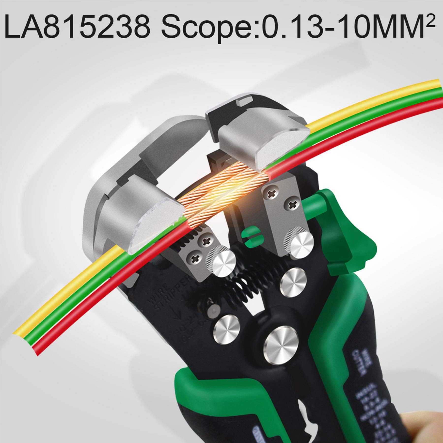 LAOA Ściągacz do izolacji frez AWG 8-26 zaciskarka wielofunkcyjne narzędzie do ściągania automatyczne szczypce tnące 3 w 1 narzędzie ręczne samoregulujące szczypce do ściągania izolacji