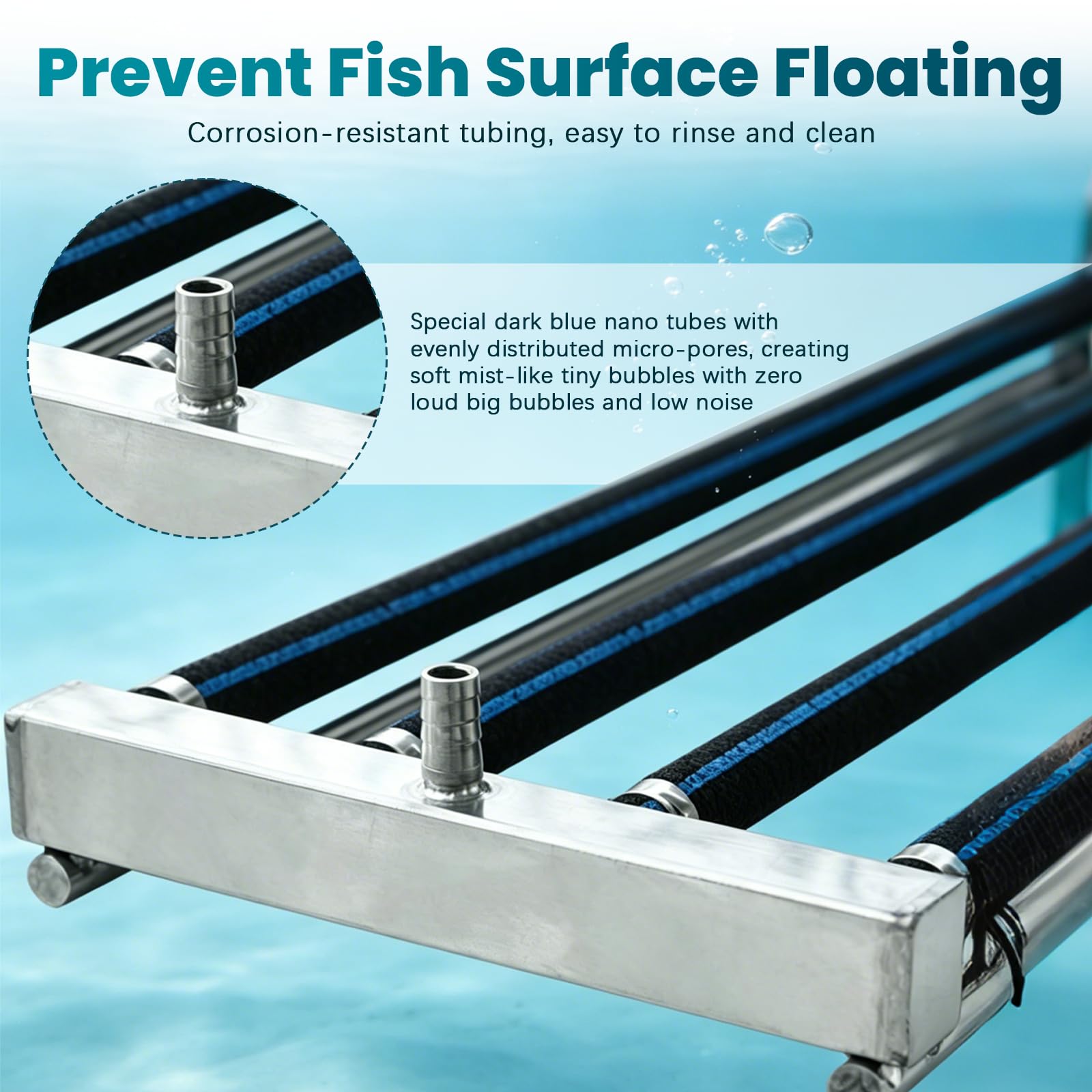 Aquarium Teich Belüfter, 60CM Nano Aquarium Teichbelüfter Sauerstoffpumpe Rechteckige 3 Reihen Belüftungsscheibe Edelstahl Fischteich Sauerstoff Diffuser Belüfter Teich In Filtersystemen | Aquarium, Teichbelüftung