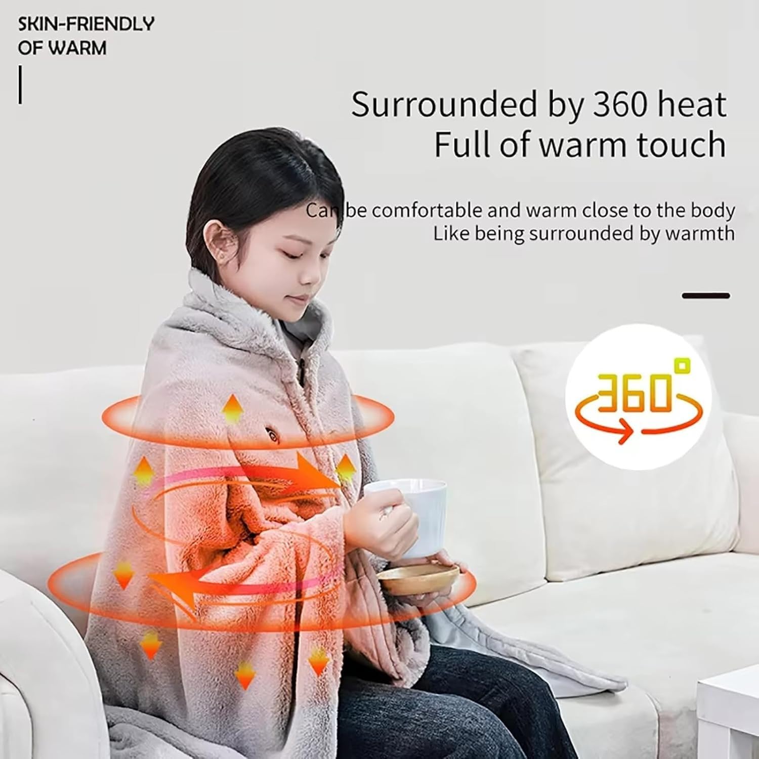 Manta Electrica USB para Personas Mayores, Capas Cómodas para Sillas De Ruedas,Mantas Cálidas para Exteriores,Manta Eléctrica, 3 Niveles De Temperatura Esterilla Electrica, Electric Blanket