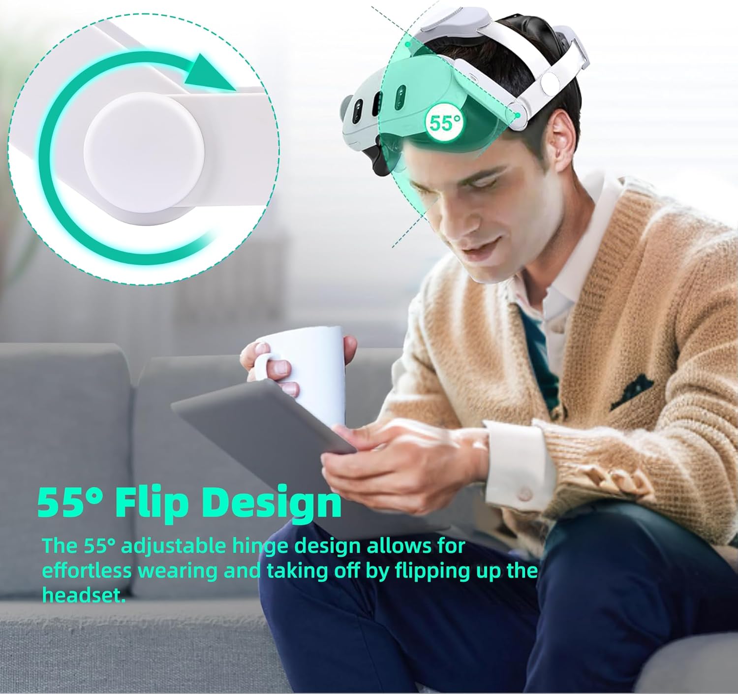 Noiposi Head Strap for Meta Quest 3s/3/Quest 2,Double Knobs Adjustable Elite Strap Replacement, VR Headset Accessories Strap Enhanced Support&Comfort&Reduce Pressure Extend Playtime for Oculus - Image 6