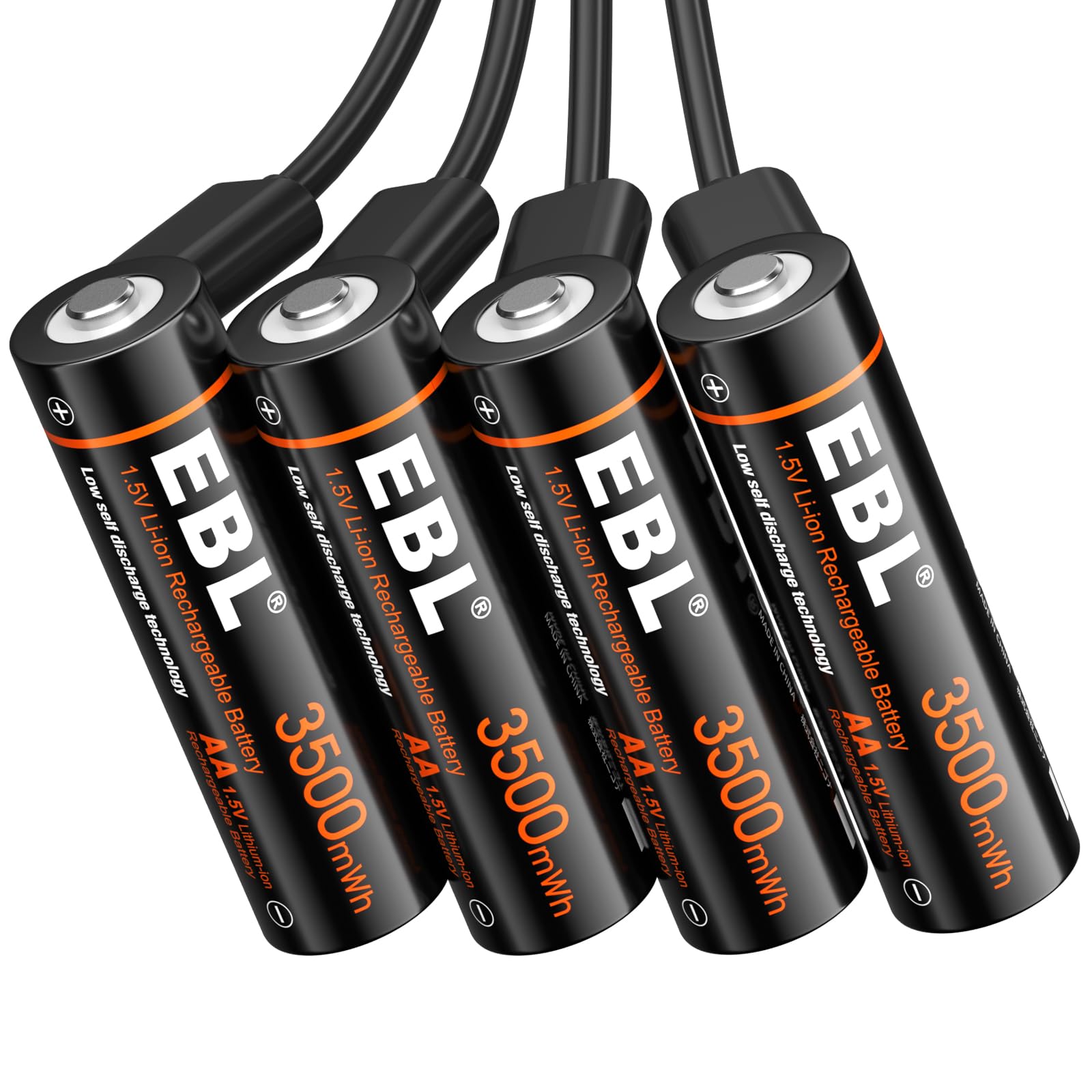 EBL Pilas Recargables AA 3500mWh Alta Capacidad con USB, Pilas AA Precarga y Baja Autodescarga Pilas 3500mWh (NO 3500mAh)