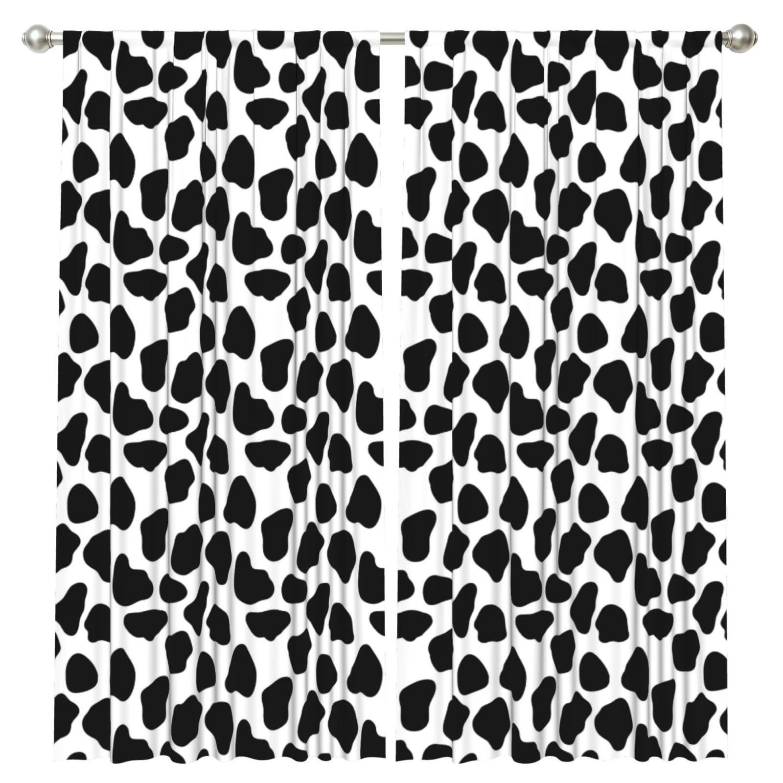 InOmak Cow Print, 2 Panels Window Curtains 52 x 84 Inch Blackout Curtains for Living Room Bedroom