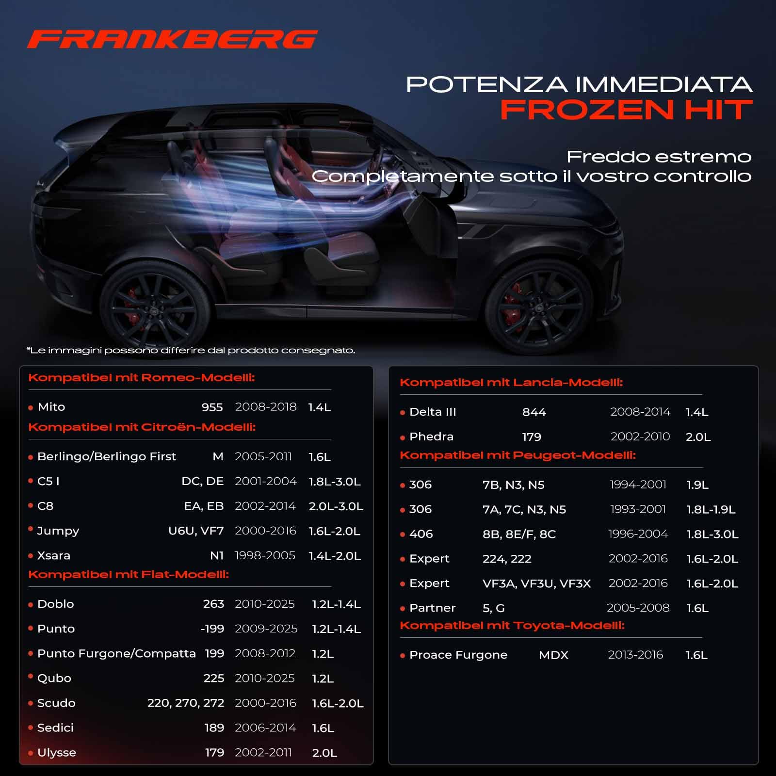 Frankberg Compressore dell'aria condizionata con frizione Compatibile con Xsara N0 N1 N2 N3 N68 Scudo 220 270 272 Sedici 189 Grande Punto 199 Punto 199 C8 EA EB 9645440480, con l'olio preconfezionato