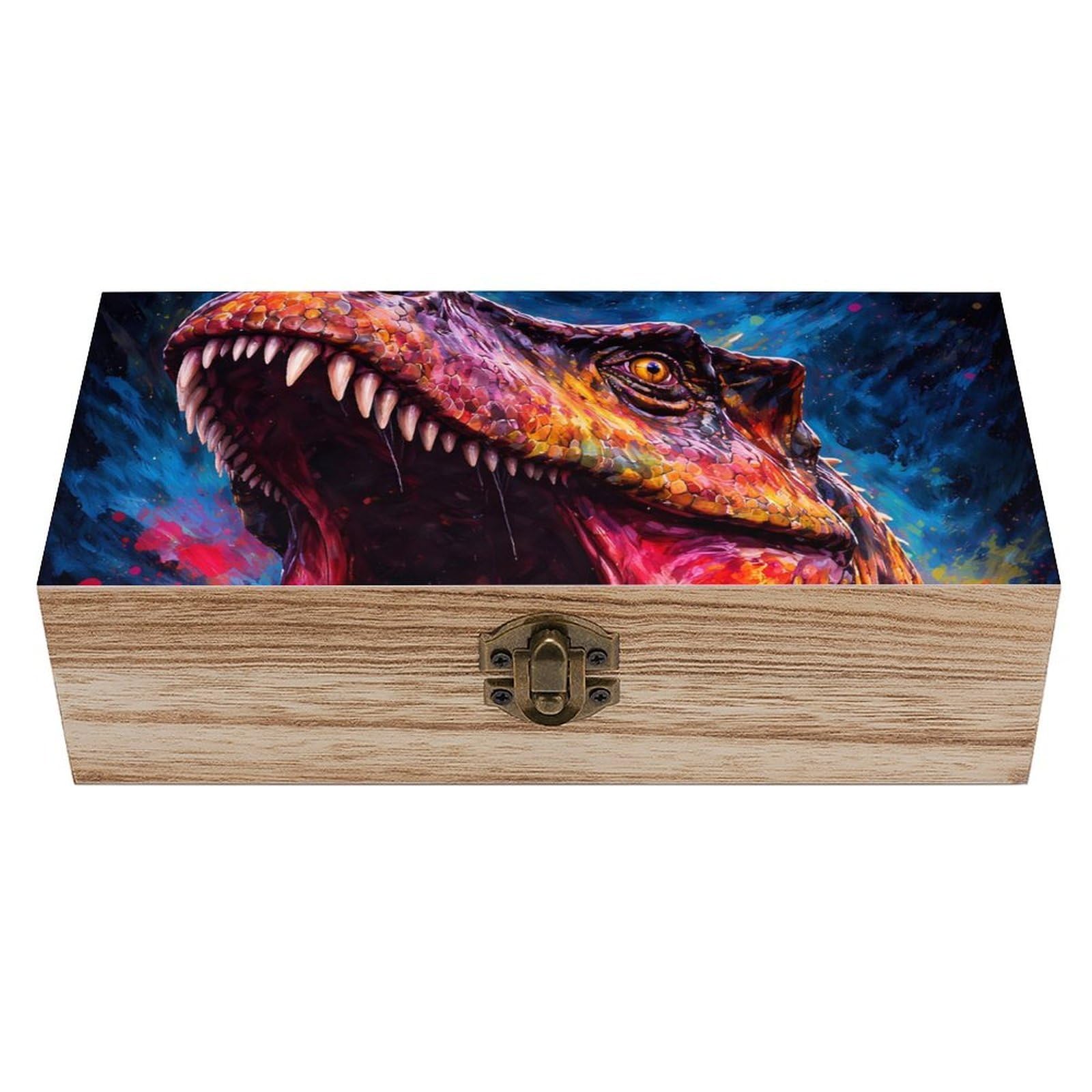 HLBSDM Colorful Carton Dinosaur Wooden Storage Box