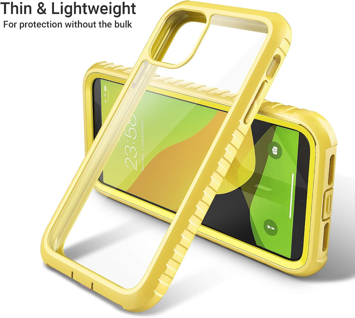 ULAK Compatible with iPhone 11 Case, Clear Heavy Duty Protection Shockproof Rugged Cover Designed Flexible Soft TPU Bumper Safe Grip Protective Cover for iPhone 11 6.1(2019), Yellow