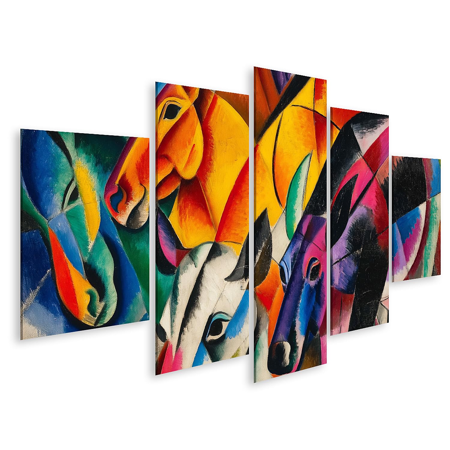 islandburner Bild auf Leinwand Lebendige Tierformen Kunstdruck Wohnzimmer für Kunstliebhaber - 5-teilig