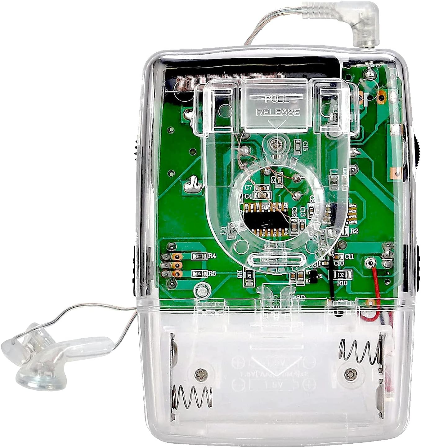 Retekess TR624 AM/FM Pocket Radio Transparent Radio Clear Version with 3.5mm Headphone, Belt Clip for Collectors and Ham;Gift
