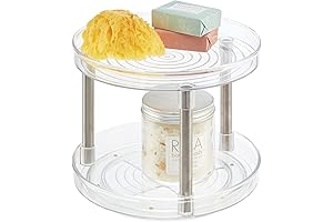 mDesign Lazy Susan Turntable Storage Tower