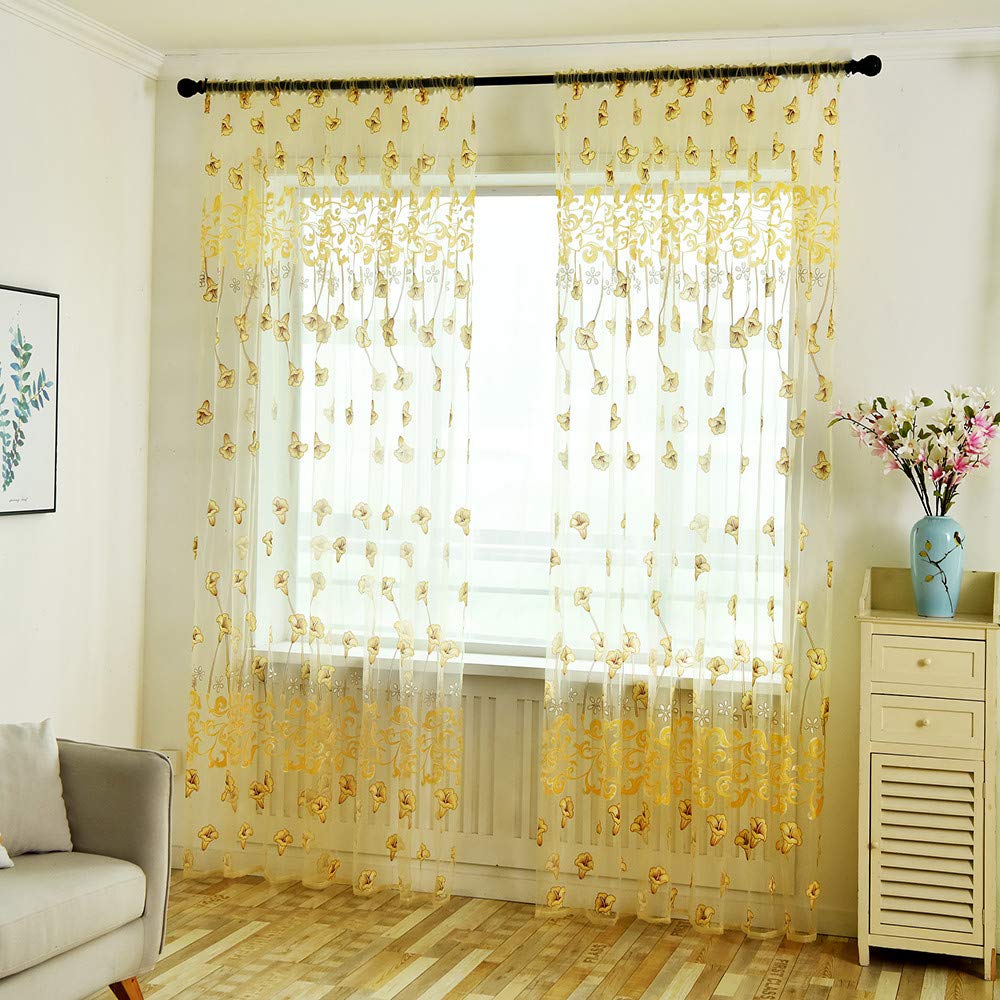 Yellow Lace Curtains Curtains & Drapes