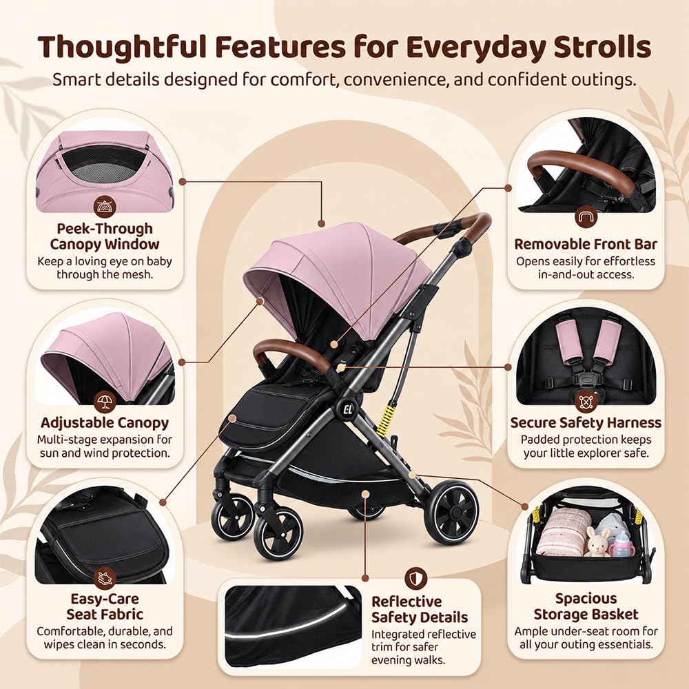 StarAndDaisy Coballe Stroller - Recline & Safety -3