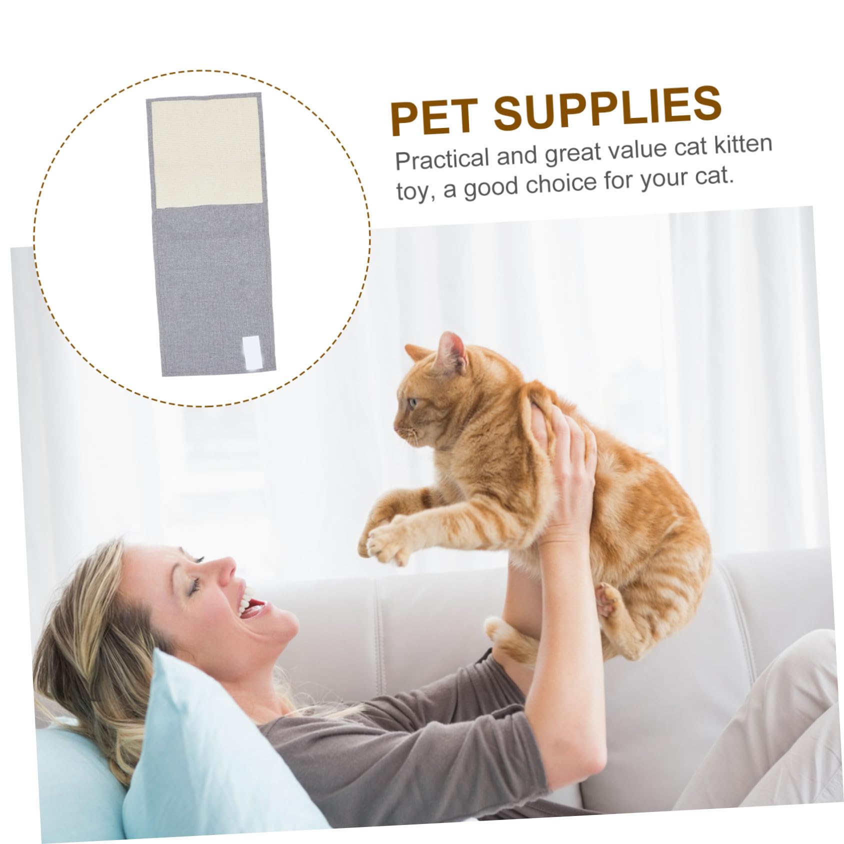 Beavorty Funda Protectora para Sofá Material de Algodón y Lino Antiarañazos Diseño de Garra de Sisal Alfombra para Gatos Adecuado Hogar Habitación
