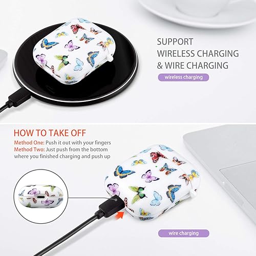 Vista 52 de Cutebricase Funda para Airpods, Paris Tower Airpod Funda protectora rígida para Apple AirPods 2 y 1 con llavero compatible con carga inalámbrica