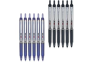Precise V5 RT Retractable Rolling Ball Pens, Extra Fine Point (12-Pack, Black/Blue)