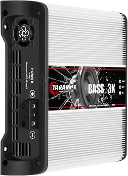 Taramps BASS 3k 1 Ohm 1 Channel Mosfet Amplifier 3000 Watts RMS, Monoblock, Subsonic Filter, Low Pass Crossover, Bass Boost, RCA, Class D, Car Audio System, Great for Subwoofers, Max Power