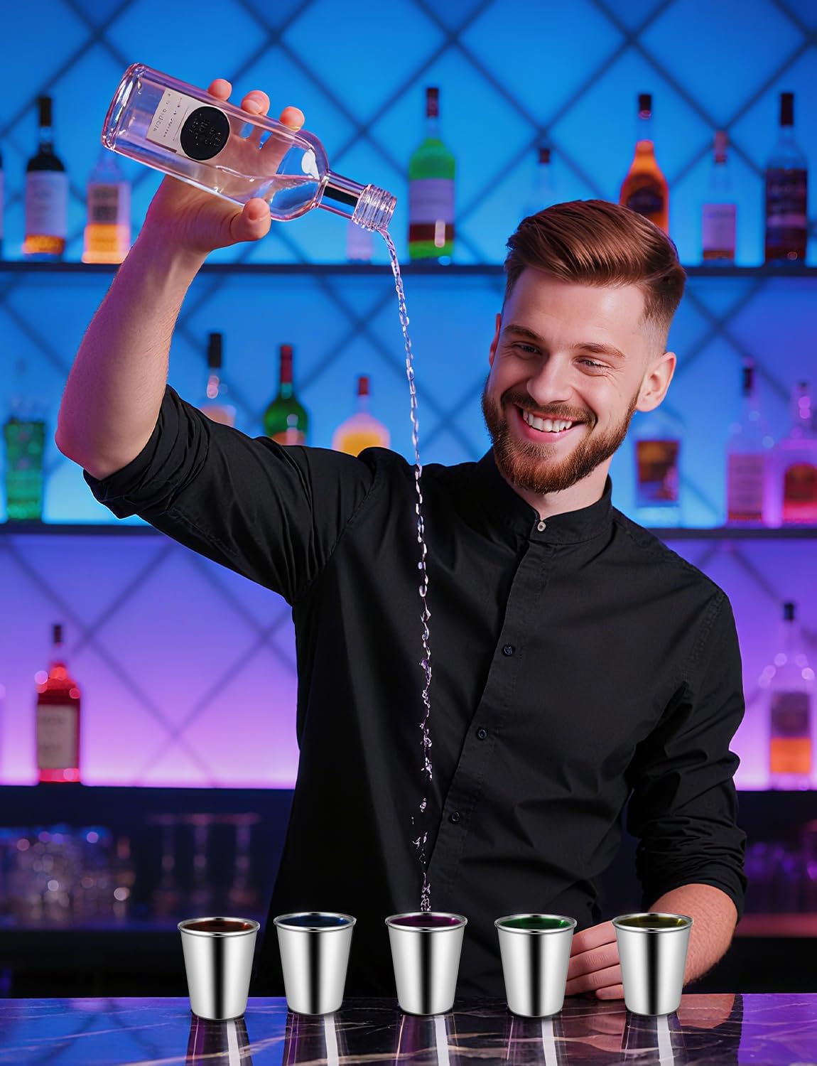 14 Pcs Stainless Steel Shot Glasses, 2.36 Ounce Metal Shot Glass, Small Reusable Unbreakable Silver Shot Cups Barware Drinking Vessel Tumbler for Bar Home Restaurant Travel - Image 6