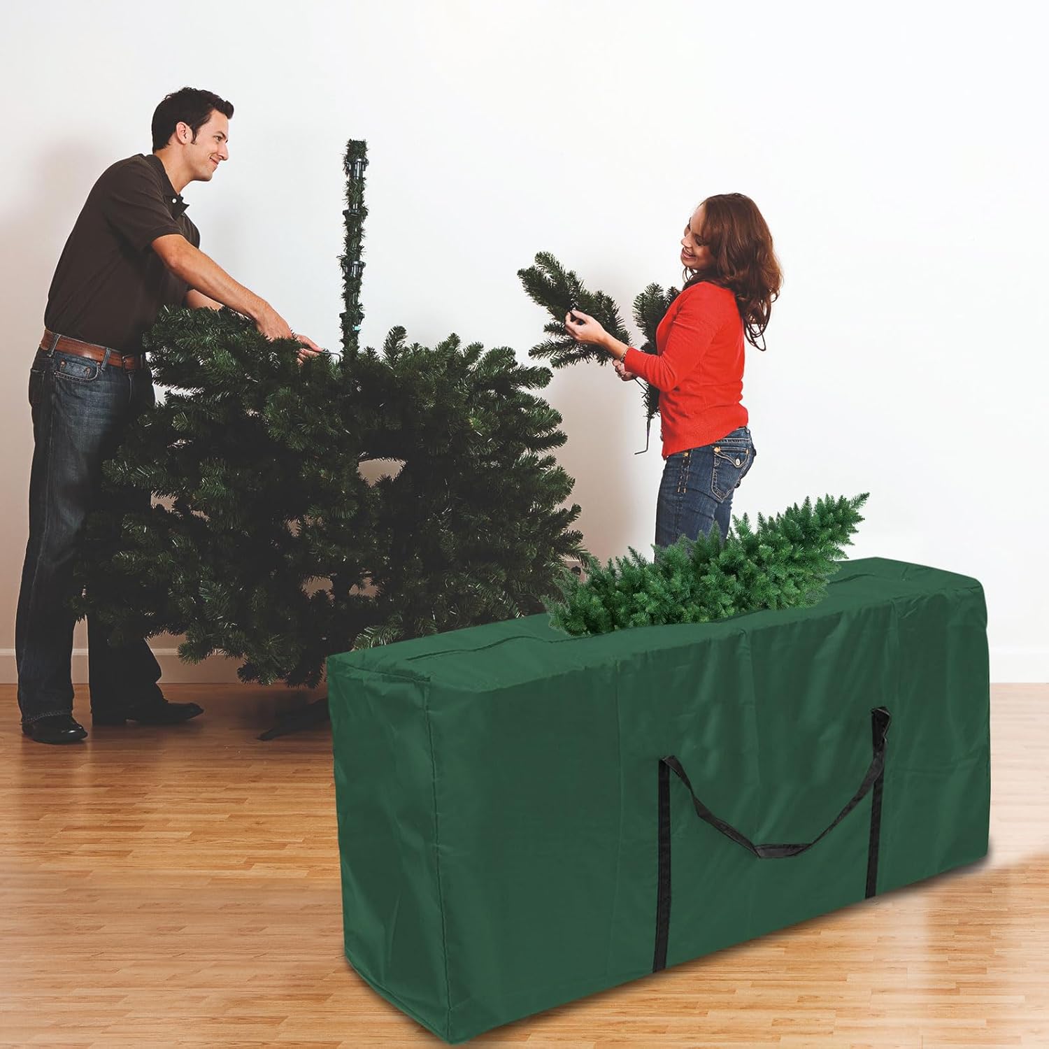 AIZYR Christmas Tree Storage Bag Oxford Cloth Foldable Storage Bag Waterproof Durable for Storing Christmas Utenciles Artificial Disassembled Trees, Duffle Bag,122x39x55cm