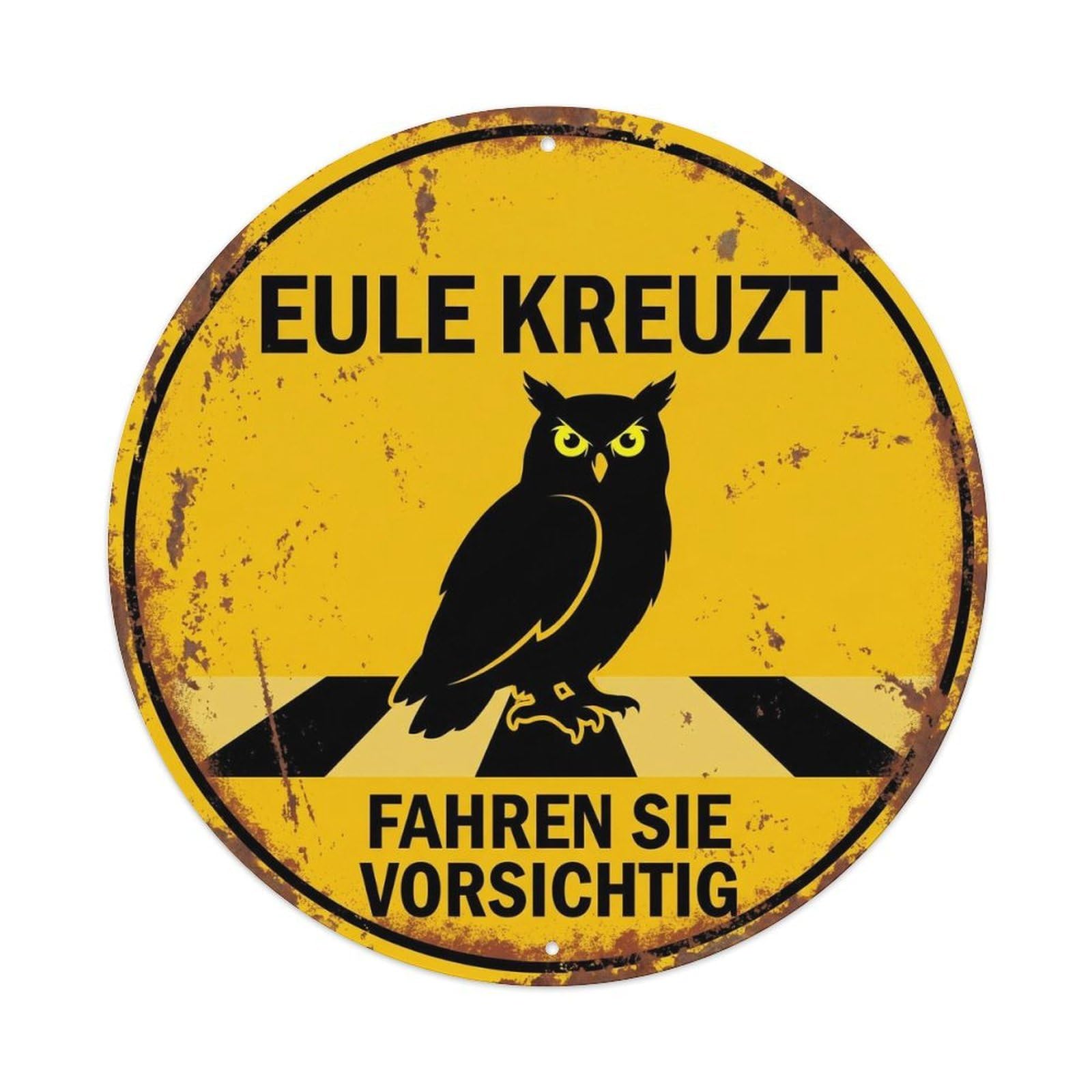 Owl Crossing Fahren Vorsichtig Cottage Metal Tin Sign