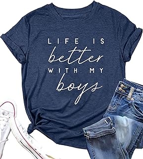 Boy Mom Shirt for Women Mom Shirts Mother Gifts T Shirt...