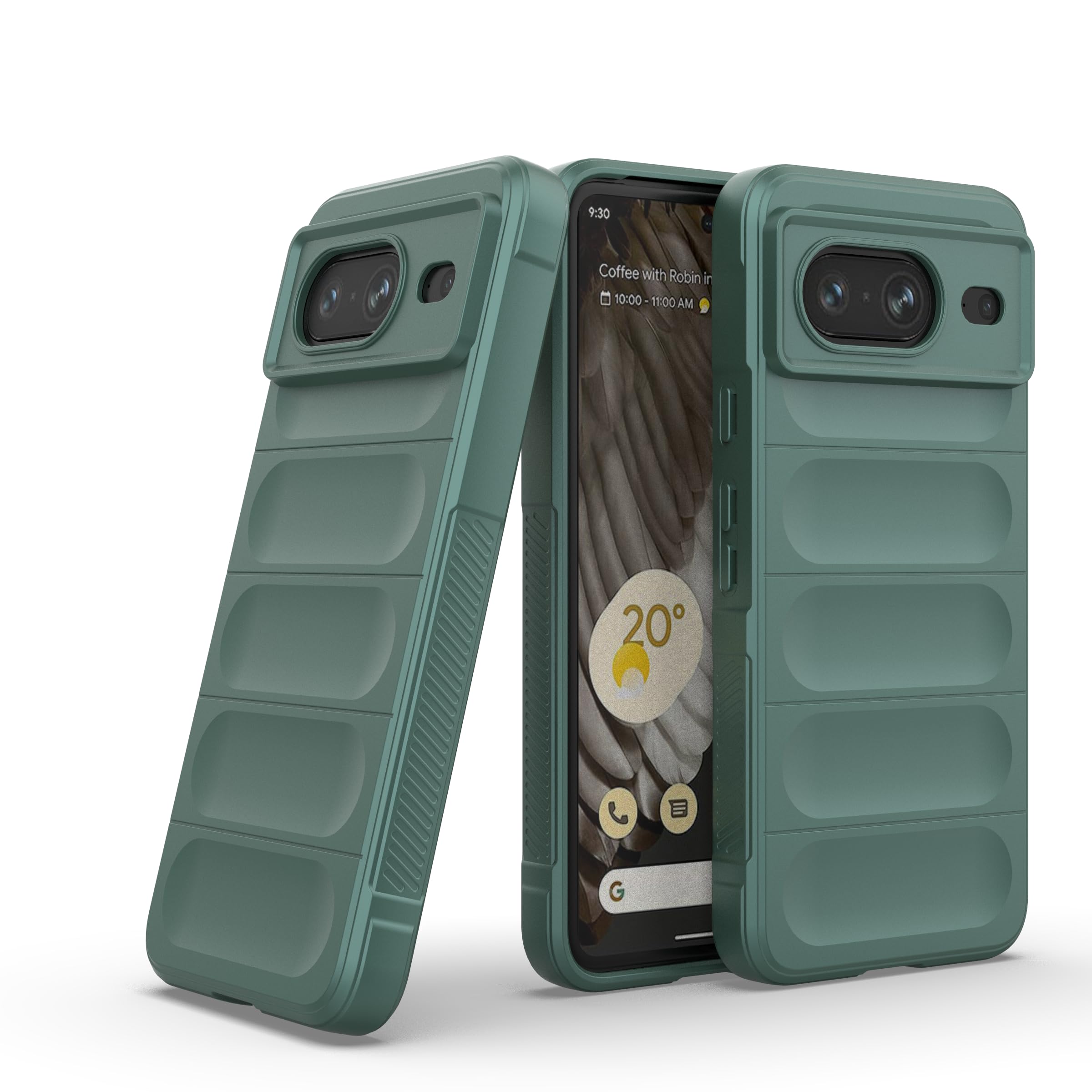 TDTOK for Google Pixel 8 Case, TPU Rubber Slim Silicone Durable Protection Cover and Soft Anti-Scratch Microfiber Lining Inside for Pixel 8 6.2 inch Green