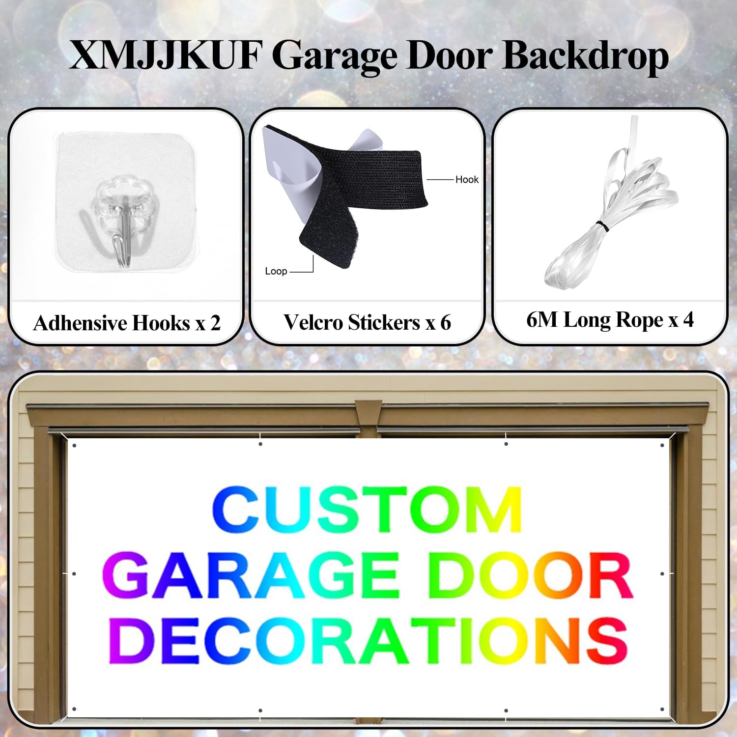 Custom Garage Door Cover 16x7ft Personalized Customized Garage Door Banner Customized Your Own Image Picture Text Logo Garage Door Decoration Indoor Outdoor Party Supplies