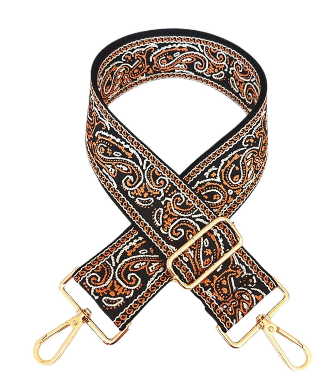 Zhiheng 1pc Adjustable Strap Replacement 2in Wide Paisley Jacquard Belt Purse Charms for Crossbody Guitar Camera Bag