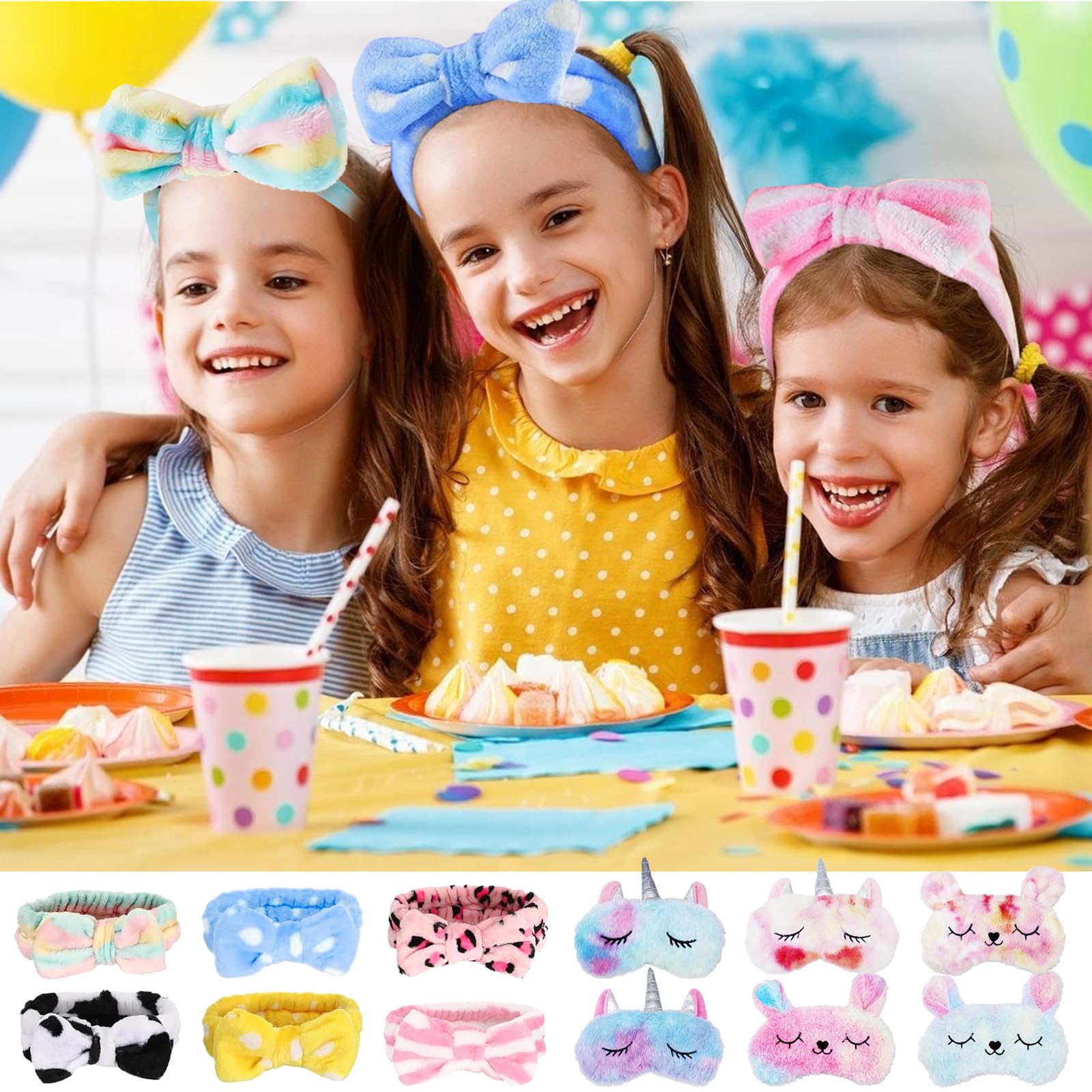 MSYU Lot de 30 fournitures de fête spa pour filles, 6 peignoirs en satin, 6 pantoufles pour enfants, soirée pyjama, fête d'anniversaire, spa – Étiquette de taille 8, rose rouge, rose