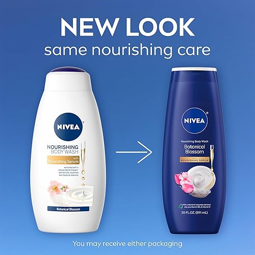 Miniatura 2 de NIVEA, Nutritiva Botanical Blossom - Gel para baño con suero nutritivo, botella de 20 onzas fluidas