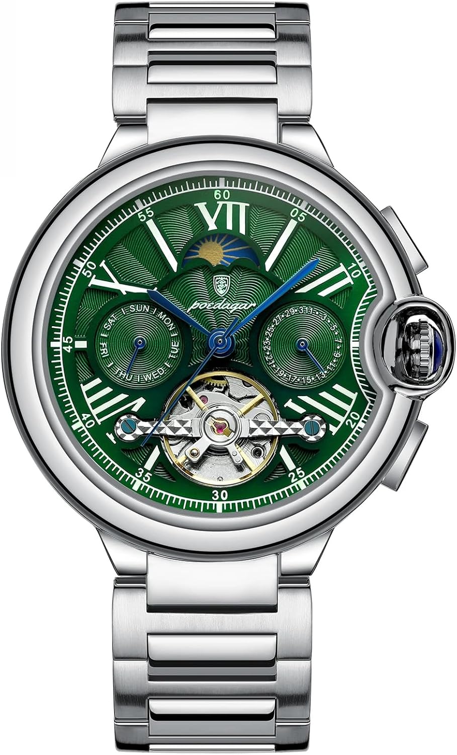 Poedagar Fashion Automatic Mechanical Man Watch Date Week