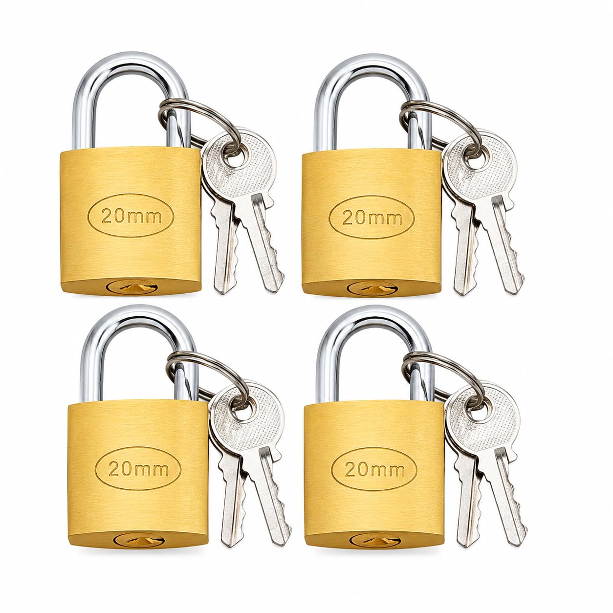 SecureLock 20mm Mini Security Padlock with Keys, Iron Body, Rust Resistant, Pack of 4, for Luggage, Cabinets & Drawers-image-15