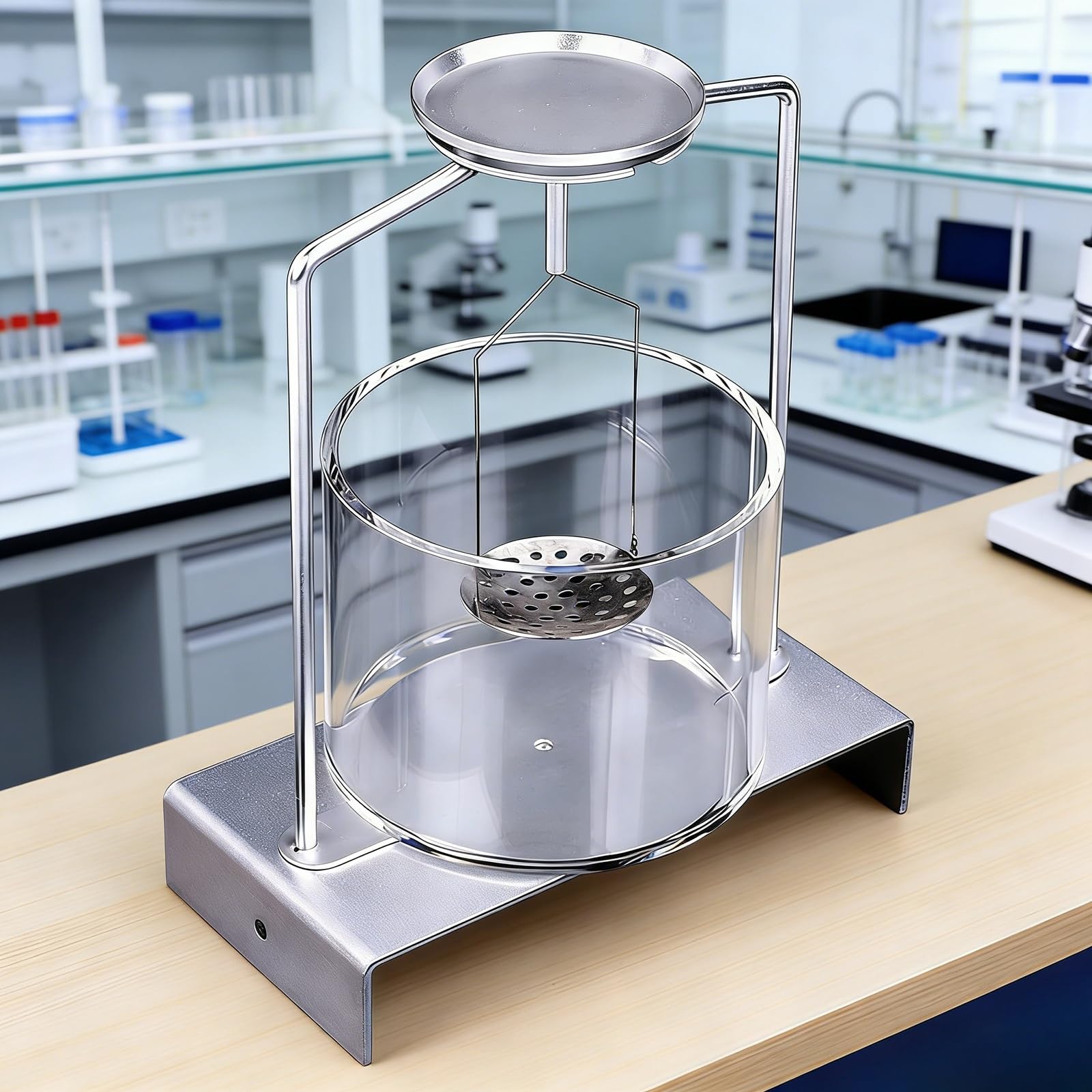 Misuratore di densità della pietra preziosa, tester di gravità specifico con tazza acrilica e supporto in metallo per laboratorio, test di gioielli