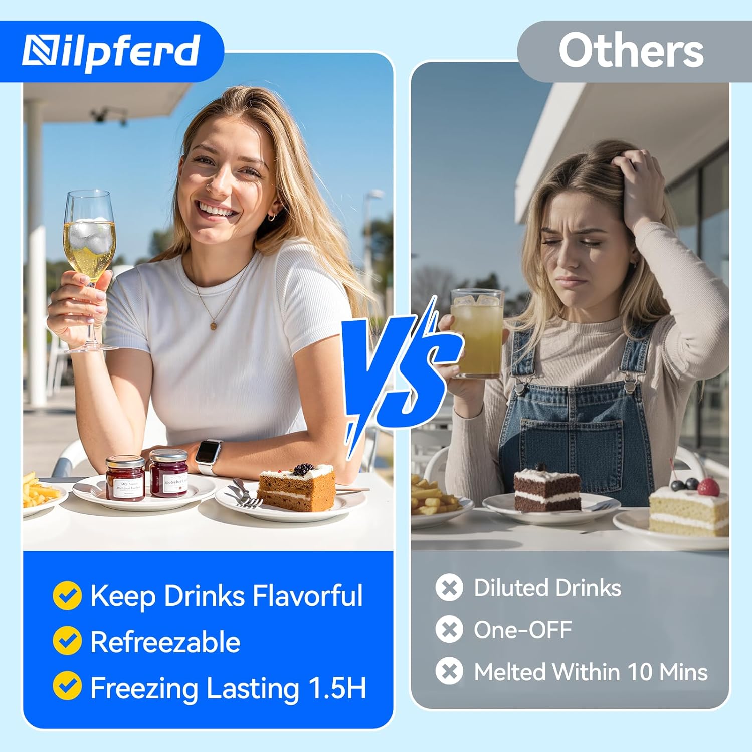 Nilpferd 360Pcs Reusable Ice Cubes for Drinks, BPA-Free Ice Packs for Lunch Boxes Coolers, Refreezable Plastic Ice Cubes Without Diluting Drinks for Party Hosts & Outdoor Ice Baths Enthusiasts (White)