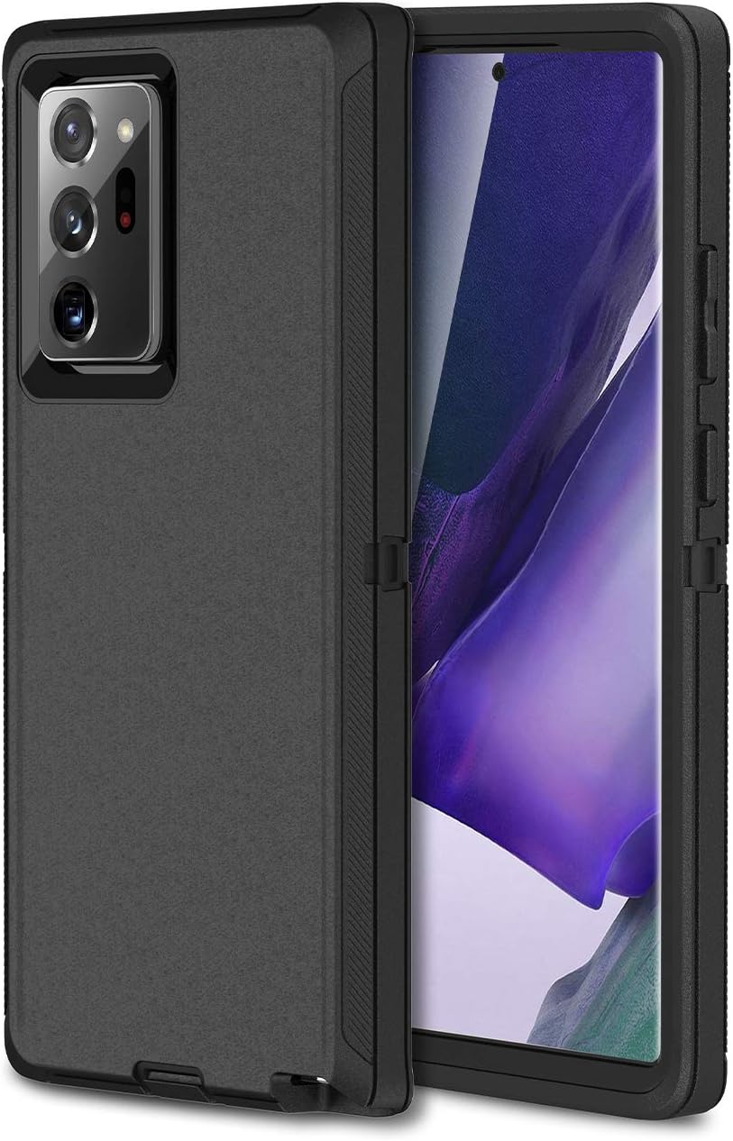 MXX Case for Galaxy Note 20 Ultra Case Heavy Duty Protective Case with [3 Layers] Rugged Rubber Shockproof Protection Cover for Galaxy Note 20 Ultra (Black)