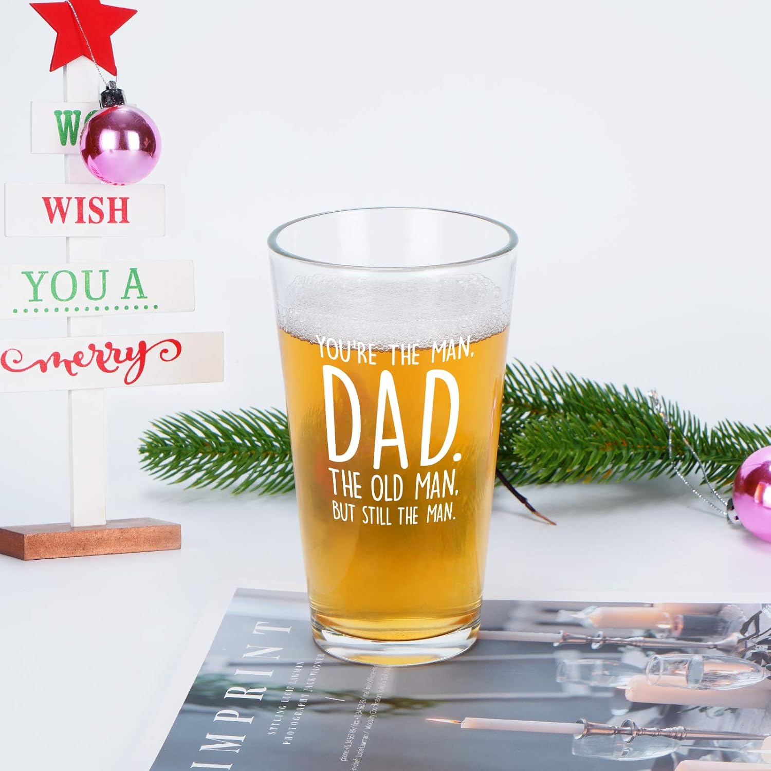 Buу 2 gеt 3 Dad Gift - You’re The Man Dad The Old Man But Still The Man Beer Glass, 15Oz Special Dad Beer Pint Glass for Dad Father New Dad Husband Friend, Great Gift Idea for Christmas Father’s Day Birthday