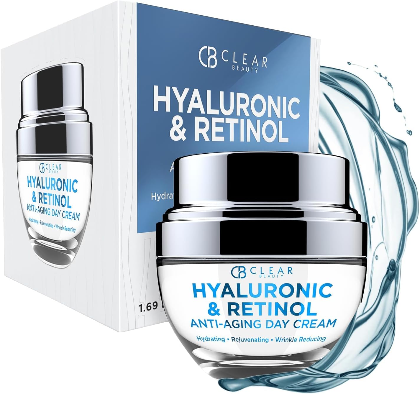 Hyaluronic Acid & Retinol Daily Face Moisturizer - Dermatologist Tested, Reduces Wrinkles, Fine Lines & Hyperpigmentation, Clean Beauty, Cruelty-Free Korean Skin Care, All Skin Types