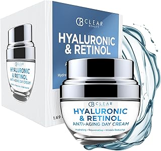 Clear Beauty Hyaluronic Acid & Retinol Daily Face Moisturizer - Dermatologist Tested, Reduces Wrinkles, Fine Lines & Hyperpigmentation, Clean Beauty, Cruelty-Free Korean Skin Care, All Skin Types