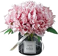 Vista 7 de XIAYAN Flor artificial y florero de vidrio, juego de botella de vidrio con rosa de seda, adecuado para sala de estar, mesa de comedor, oficina