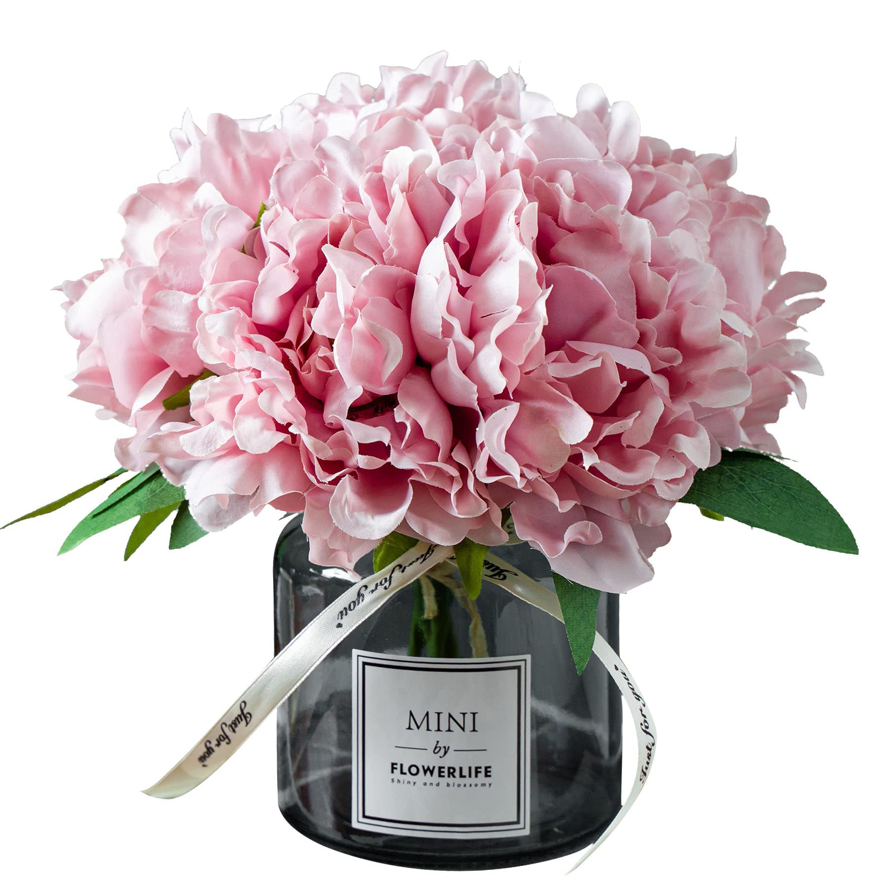 XIAYAN Artificial Flower and Glass Bottle Set, Isn Style, Suitable for Living Room, Dining Table, Office, Wedding, Hotel Banquet and Family Decoration