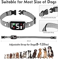 Vista 5 de Collar antiladridos para perro, collar de entrenamiento antiladridos con pitido de vibración de choque, collar recargable con 5 sensibilidades