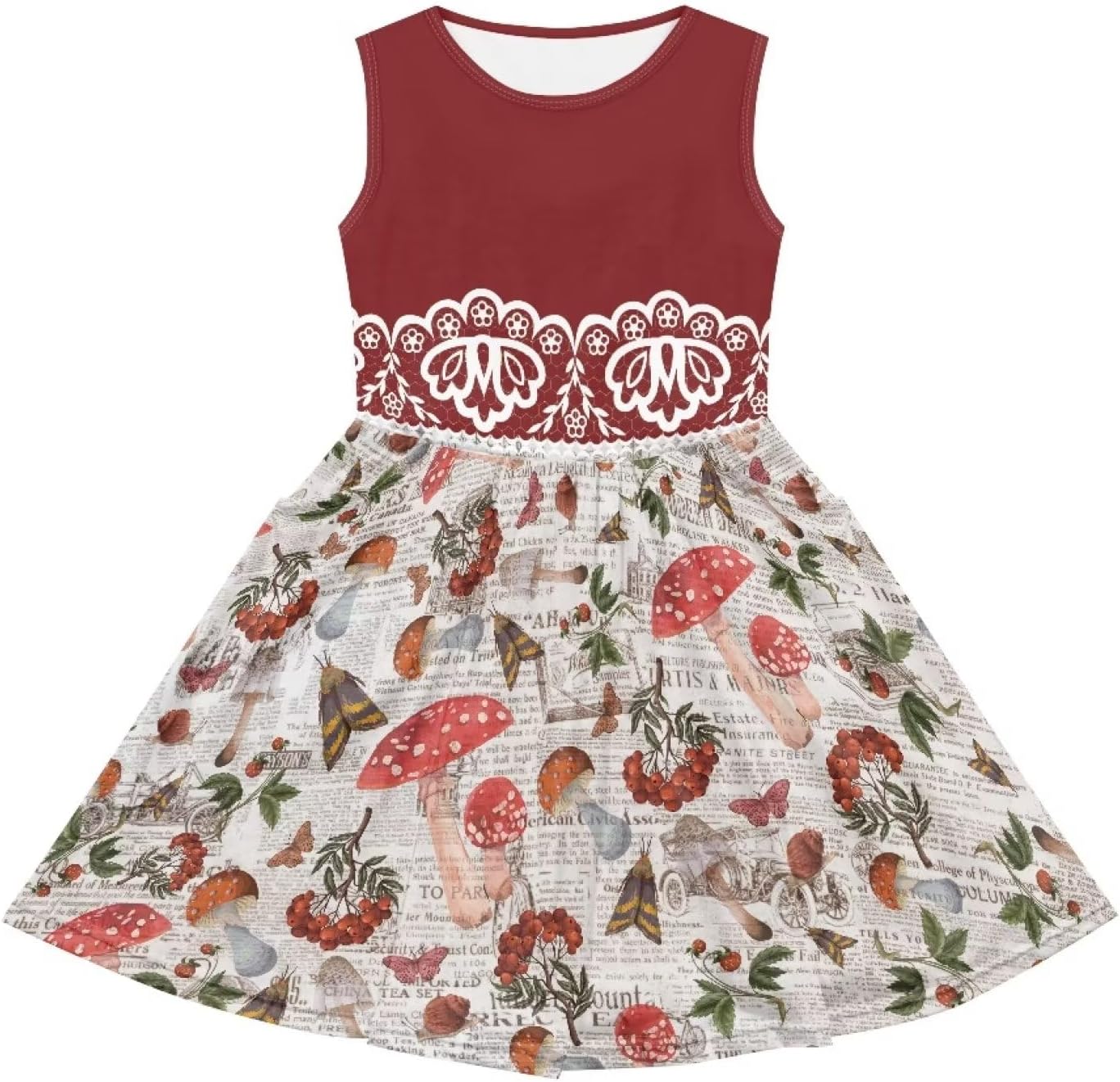 Sleeveless Loose Fit Swing Cute Dress for Girls Swing Twirly Casual Sundress with Pockets